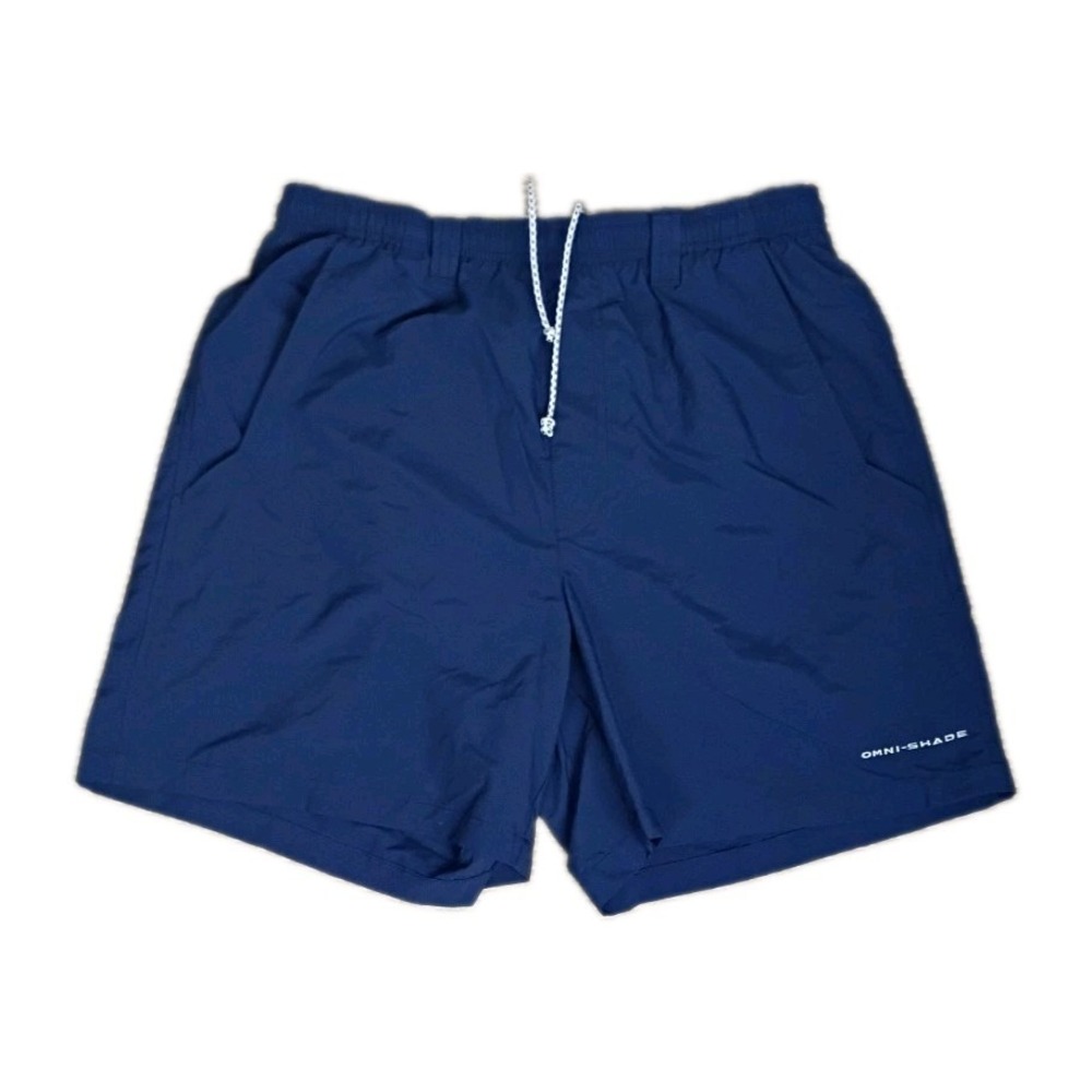 Columbia PFG Mens Blue Omni-Shade Nylon 6" Shorts Sz S Lined Pockets Drawstring